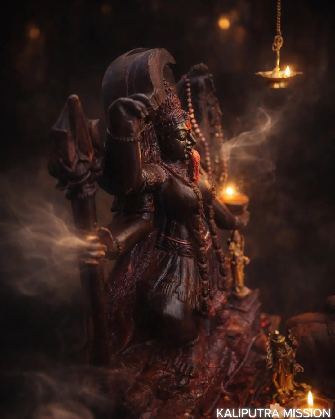 Adya Mahakali amidst vama marga smoke